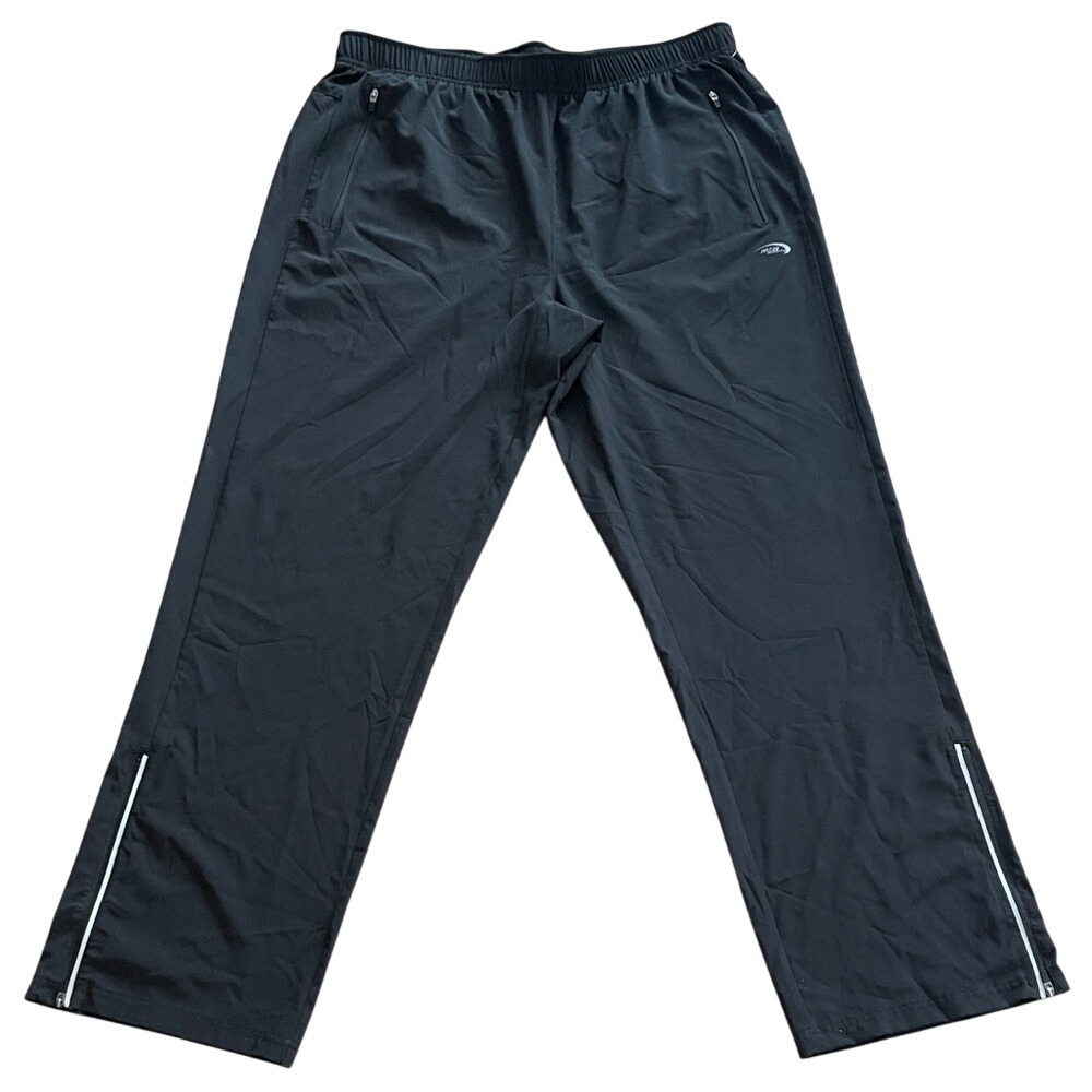 MTA Sport Black Athletic Reflective Running Woven Track‎ Pants L NWT